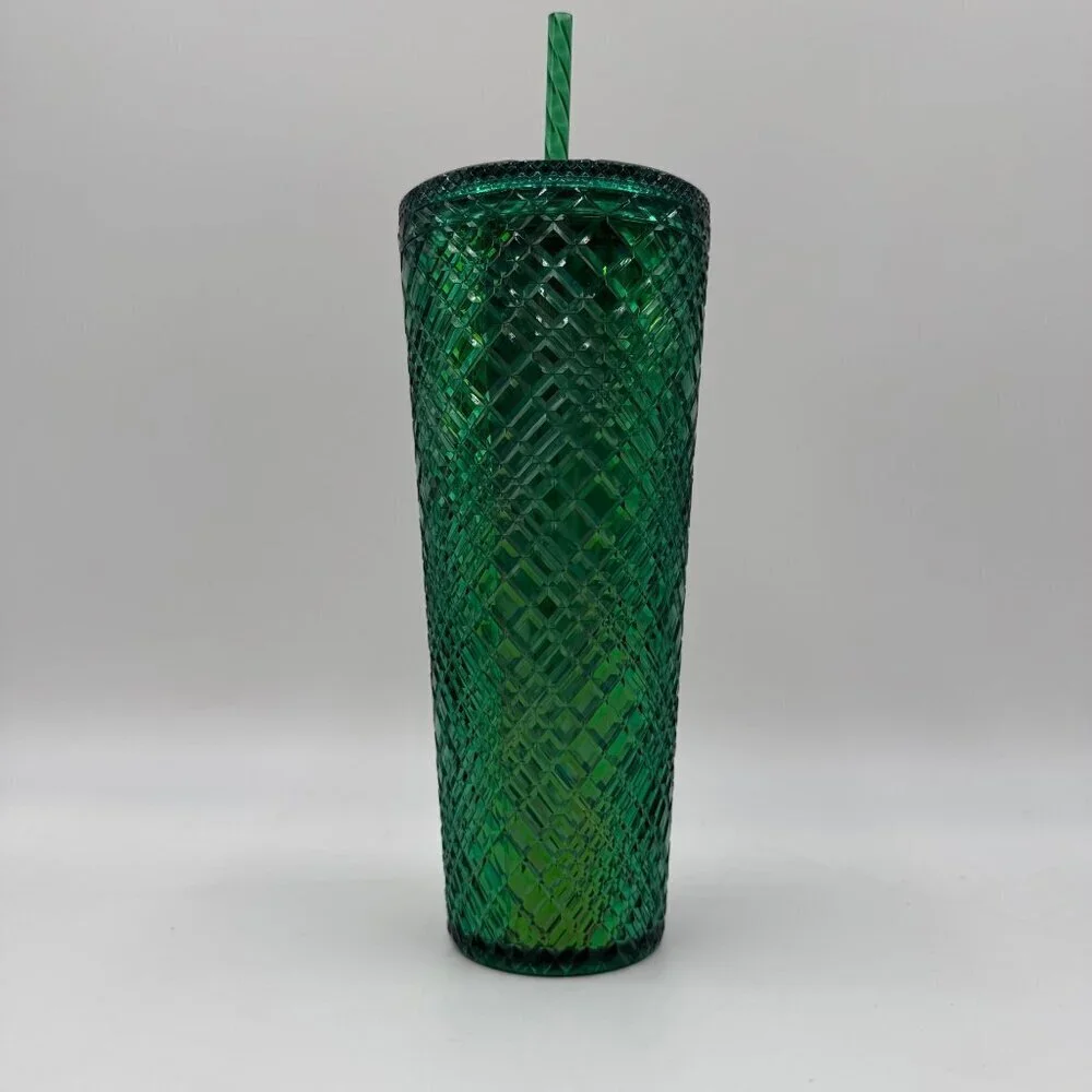 Starbucks Emerald Green Jeweled Cold cup 24oz Tumbler